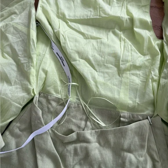 Amanda uprichard green linen jumpsuit - Picture 3 of 6